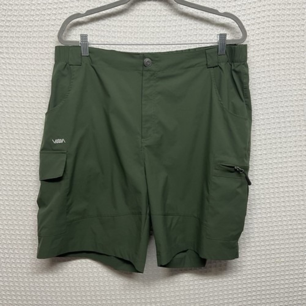 Viodia Green Elastic Waist Pockets Hiking Outdoor Cargo Shorts Women 2XL China